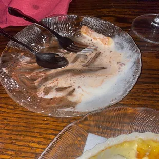 What was left of the flourless cake!   As you can see there wasn't a bite left !!