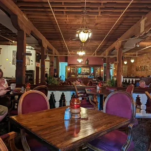 people sitting at tables in a restaurant