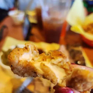 The kids chicken bites are light and moist.  Not heavy greasy breading like other places.