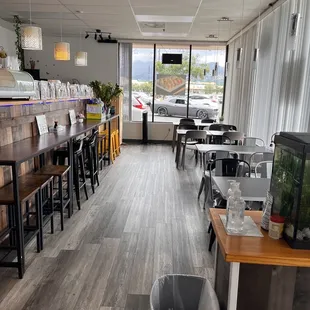the inside of a restaurant