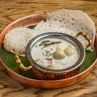 KERALA STYLE VEG STEW

Mixed vegetables, coconut milk, appam. (an all-time best seller at Paragon in Kochi