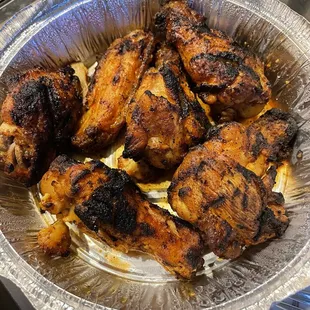 Wings, a little burned for my liking