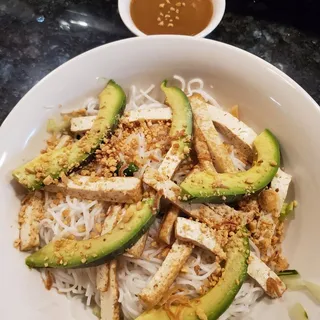 Tofu Avocado Noodle Salad Bowl