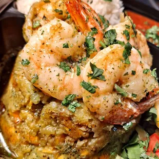 Mofongo Camarones al ajillo!