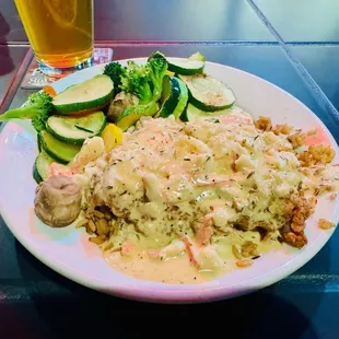 half order of the Chicken A La Mer ($16 as of 03/2024).  This is exceptional.