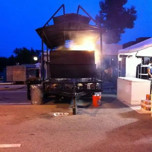 The smokehouse for Smokin Joe's in Columbus