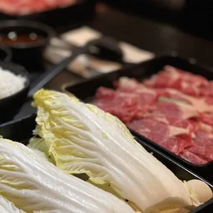 a variety of meat and vegetables