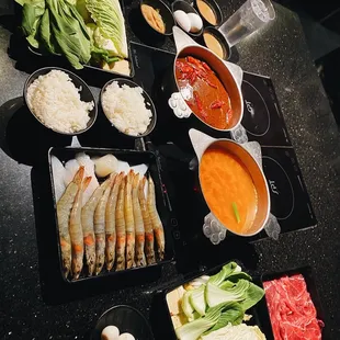 a variety of food on a table