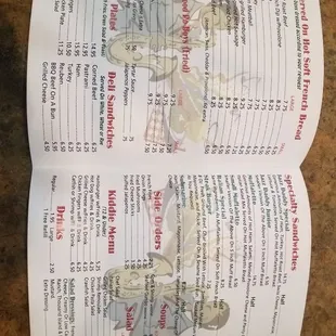 UPDATED MENU 1/16/2019