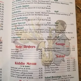 UPDATED MENU - Right side 1/16/2019