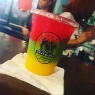 a colorful drink