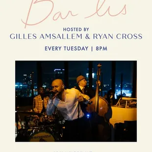 a band playing at a bar