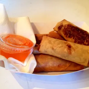 6 FOR $4 VEGGIE EGG ROLLS: don't miss 'em! (Outside the gate)