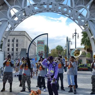 a group of people playing instruments