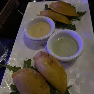 Empanada appetizer comes with two chicken and two beef