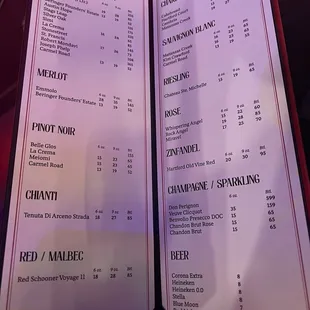 menu