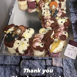 My daughters 7th birthday cupcake cake Harry Potter