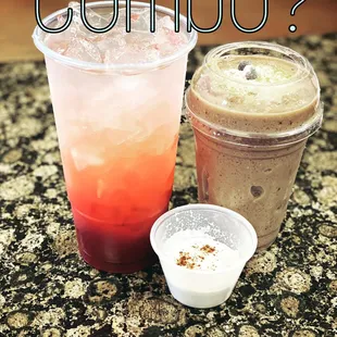 a drink and a smoothie