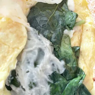 Fresh spinach (!) with delicious Swiss