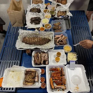The ribs from our &quot;rib fest&quot; competition at work. You can easily tell which ones are from Jazzy&apos;s! Ribs