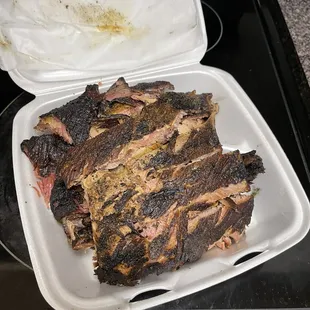 Dry, tough, chewy, beef jerky style Ribs