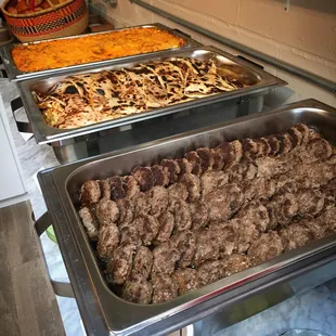 From (left to right) grandmothers Mac and Cheese, SmokedGouda and Cheddar quesadillas and Chuck Burger Sliders