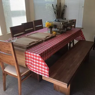 Beautiful catering set up for a BBQ 30th Bday!