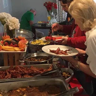 Guest digging into the buffet