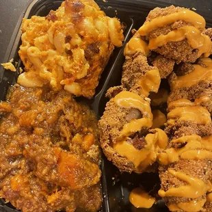 Catfish with Mac and candy yams