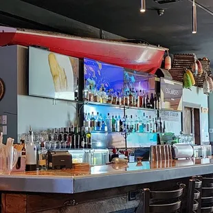 Tvs  behind bar are new since last visit.