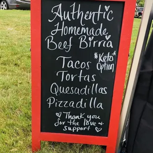 a chalkboard sign for authentic homemade