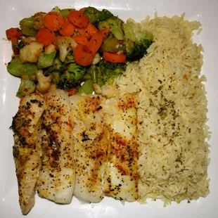 Baked Cod with rice &amp; Veg