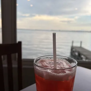 a drink with a straw