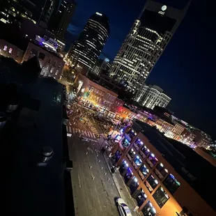 View from one side of rooftop bar