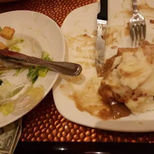 Huge Cesar salad with huge turkey sandwich...destroyed!