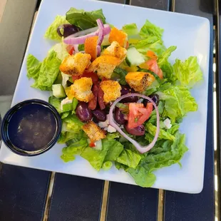 Greek salad with Italian dressing