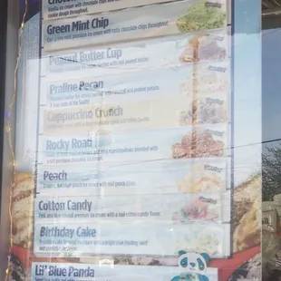 Ice cream flavors (Hershey brand)