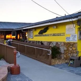 the entrance to the restaurant