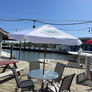tables and umbrellas