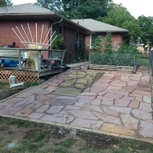Colorado Red Flagstone, Black Hills Natural Edging, and Black Hills 3' Natural Steps in Bennet, NE.