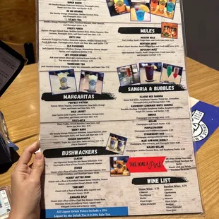 Drink menu