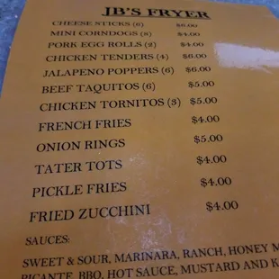 menu