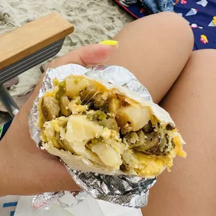 No meat breakfast burrito - it was good!