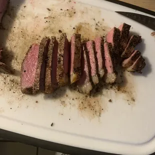 Sliced up NY Strip