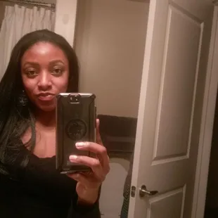 Flat ironed... 6 days later. And extensions.