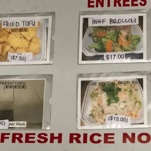 More of the menu.