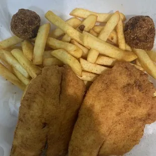 fried chicken and french fries
