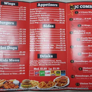Menu part 1 as of 10/5/21