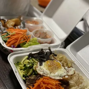 Bibimbap and banchan