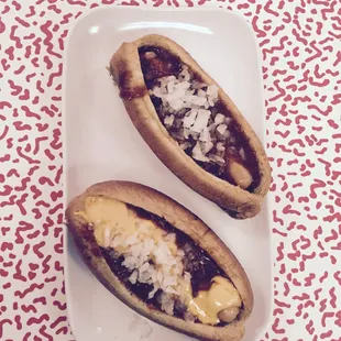 A original and a cheese coney